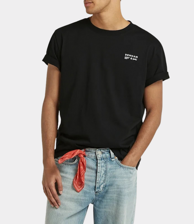 Denham hidden graphic tee ss sc black