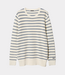 Denham leo crewneck ls stripe lw white blue
