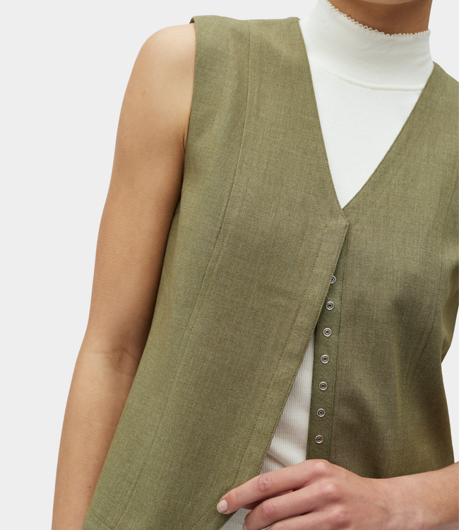 MbyM flavina-m willah gilet dusty olive melange