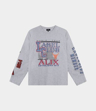 Alix the Label Fancy print longsleeve t-shirt light grey mel