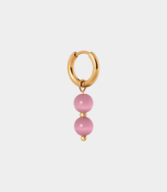 Label Kiki Pink cat eye hoop gold