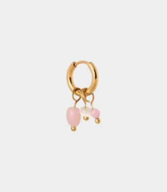 Label Kiki Gemstone pink hoop gold