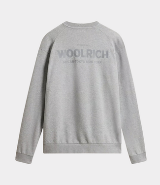 Woolrich Marco logo crewneck medium grey mel
