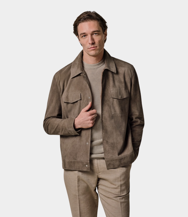 Profuomo outerw jct suede l.brown