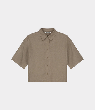 Olaf Linen short sleeve shirt taupe