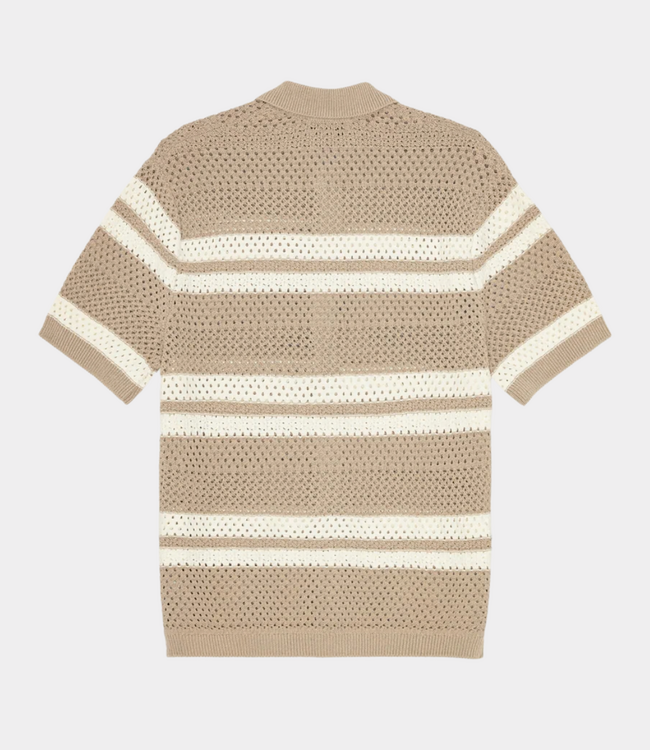 Les Deux gianni knitted ss shirt dark sand