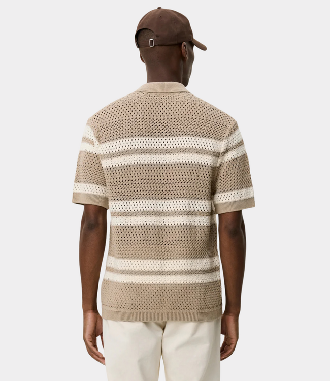 Les Deux gianni knitted ss shirt dark sand