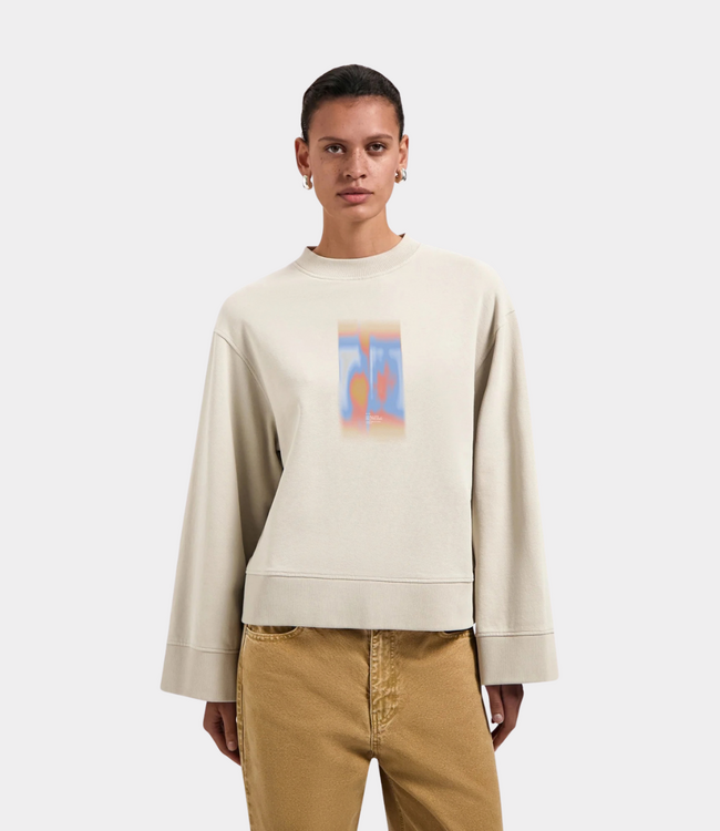 Olaf Brushstroke graphic crewneck cement