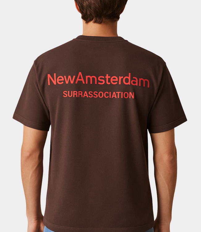 New Amsterdam logo tee walnut/deep red