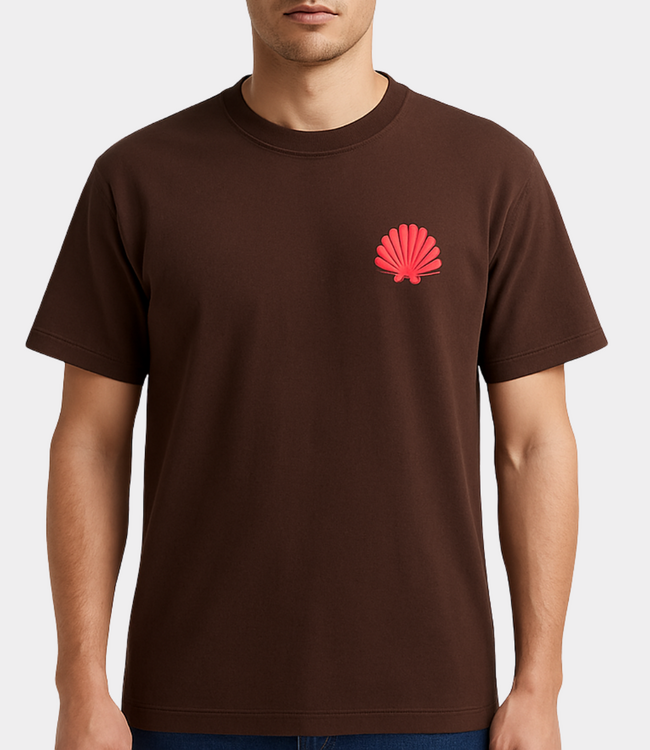 New Amsterdam logo tee walnut/deep red