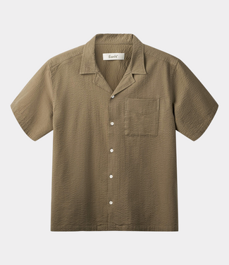 Foret Peer seersucker regular fit ss shirt stone