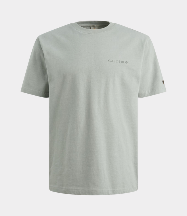 Cast Iron R neck tee peached belgain block