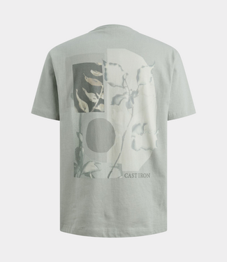 Cast Iron R neck tee peached belgain block