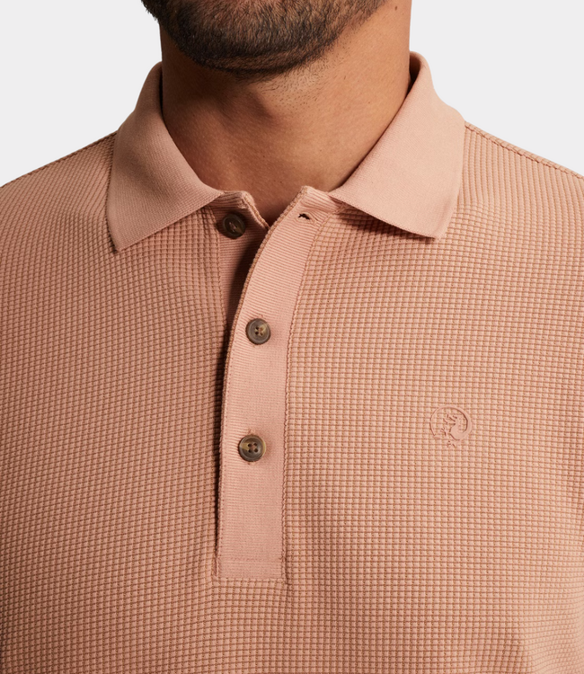 Cast Iron Two tone polo waffle cafe creme pink