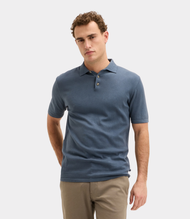 Goodpeople plan polo s/s stone blue