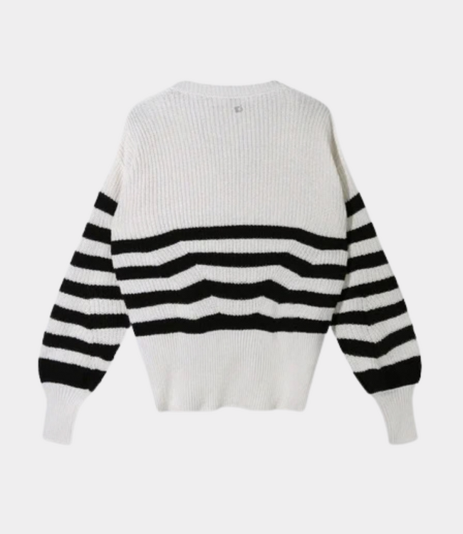 10Days V-neck rib knit sweater ecru