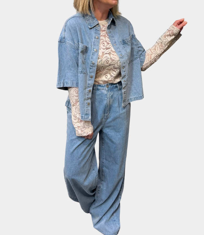 Alix the Label Denim blouse light blue denim