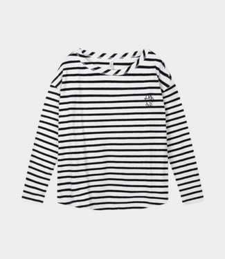 10Days Long sleeve tee stripes ecru/black