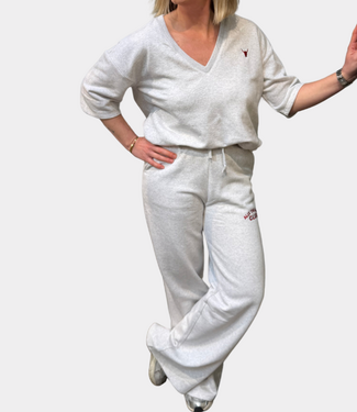 Alix the Label Wide leg sweat pants super light grey mel