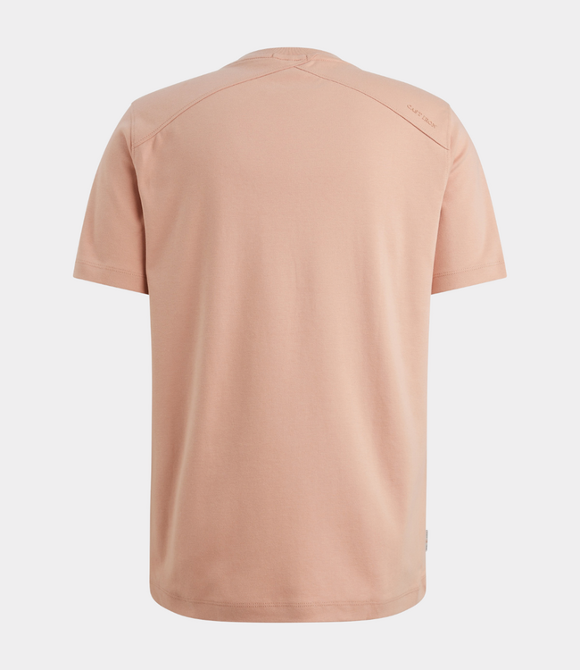 Cast Iron R neck tee interlock cafe creme