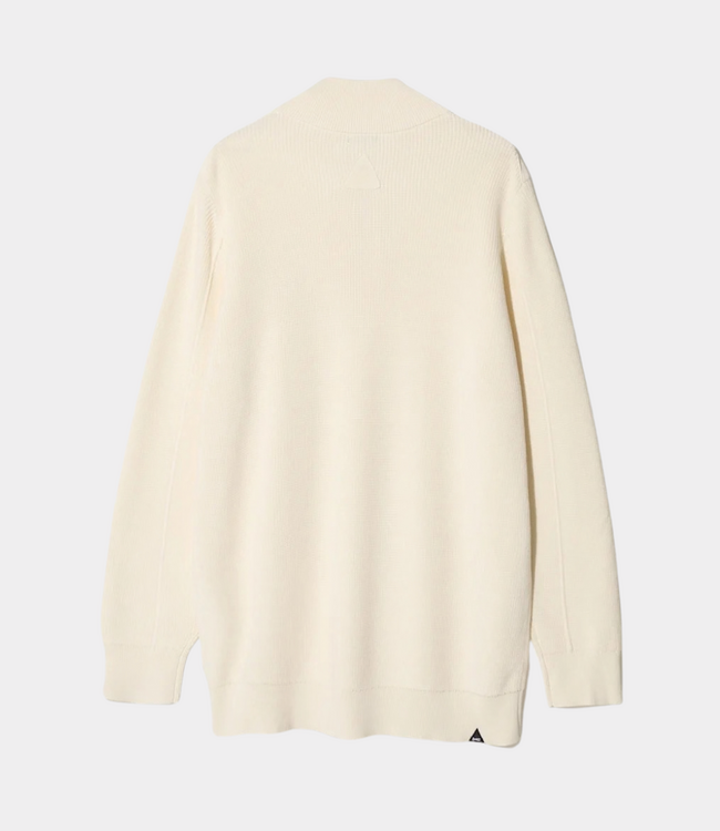 Denham scissor knitted half zip skc antique white