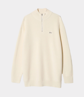 Denham scissor knitted half zip skc antique white