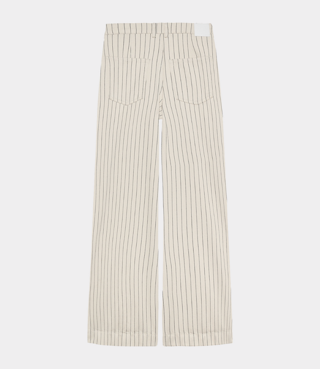 Catwalk Junkie Wide leg striped jeans ecru