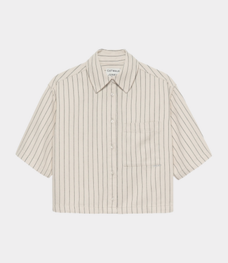 Catwalk Junkie Striped denim blouse ecru