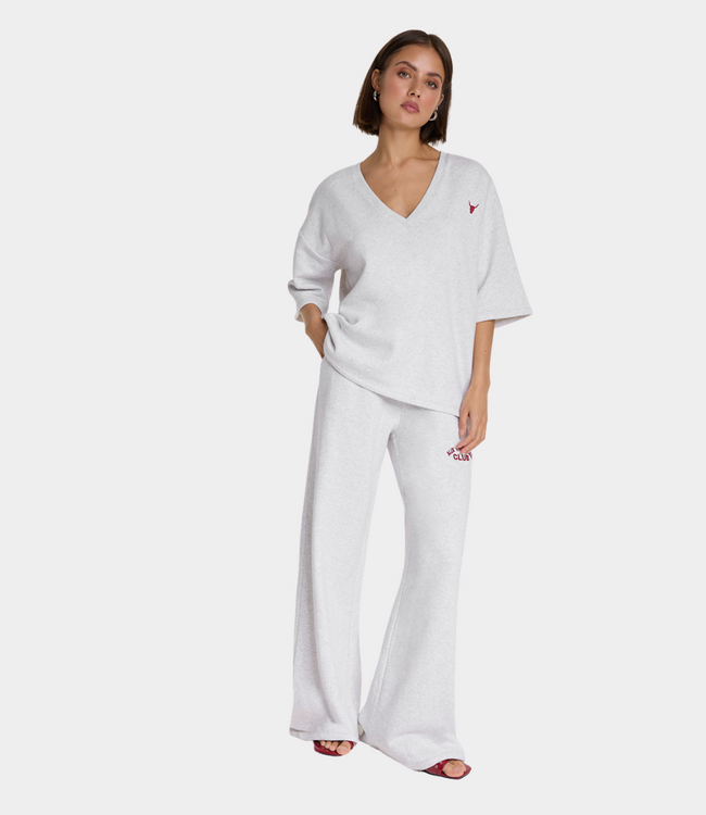 Alix the Label Wide leg sweat pants super light grey mel