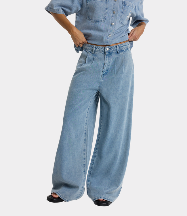 Alix the Label Denim wide pants light blue denim