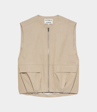 Catwalk Junkie Pinstripe bodywarmer cement