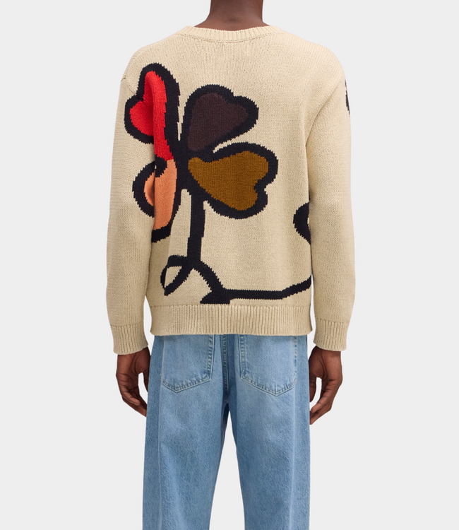 NN.07 Todd Knit Sweater Ecru – Organic Cotton Intarsia Knit