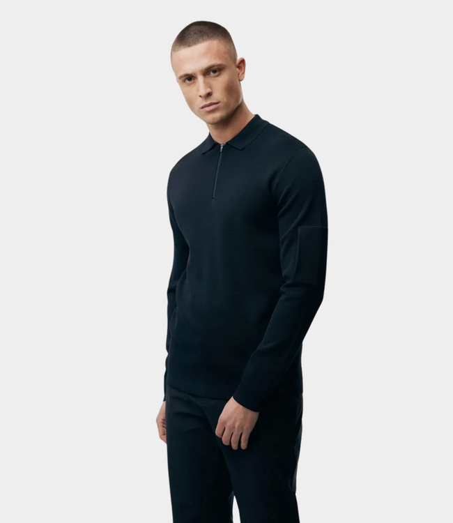 Genti Polo zip ls navy