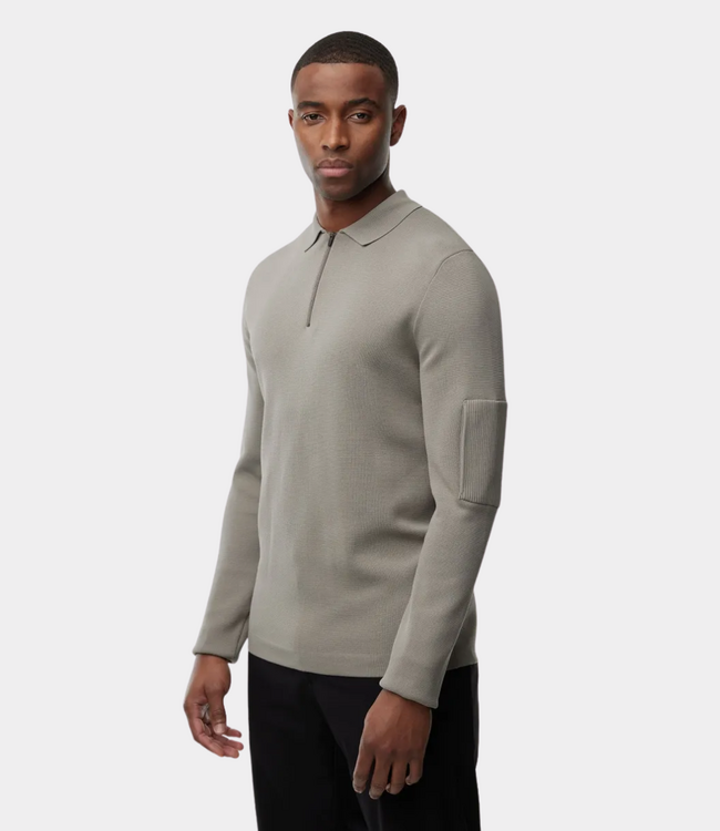 Genti Polo zip ls brown