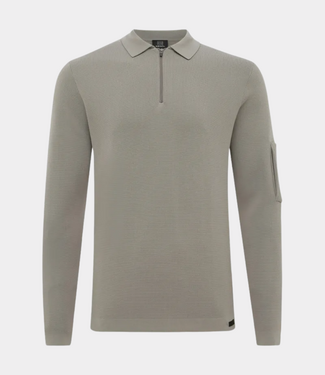 Genti Polo zip ls brown