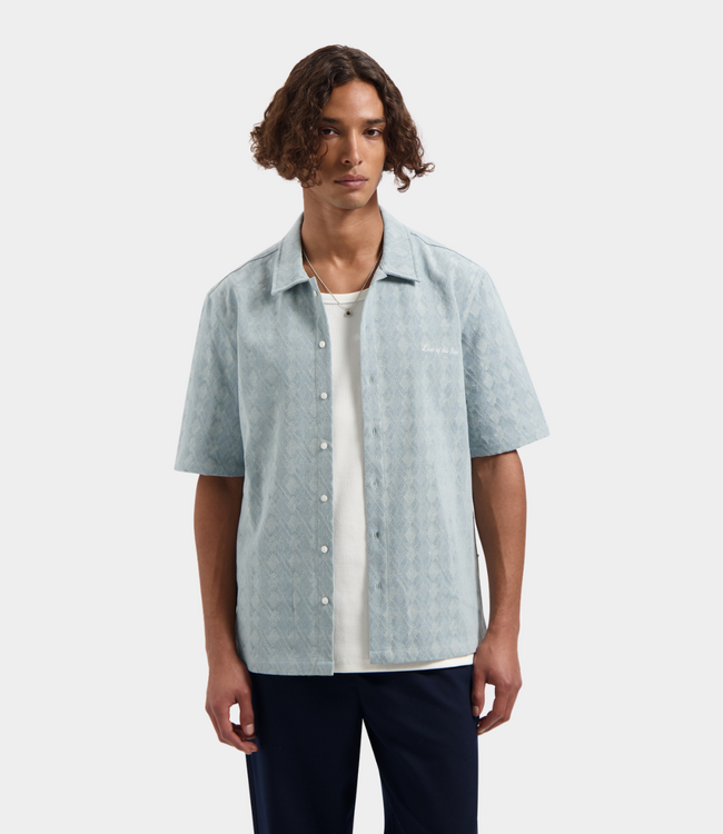 Law of the Sea Saltern bleached denim shirt denim blue