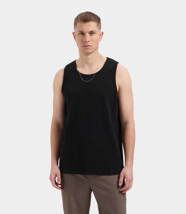 Law of the Sea Loop ribbed tanktop black