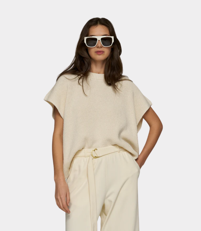 10Days Cotton knit top soft vanilia