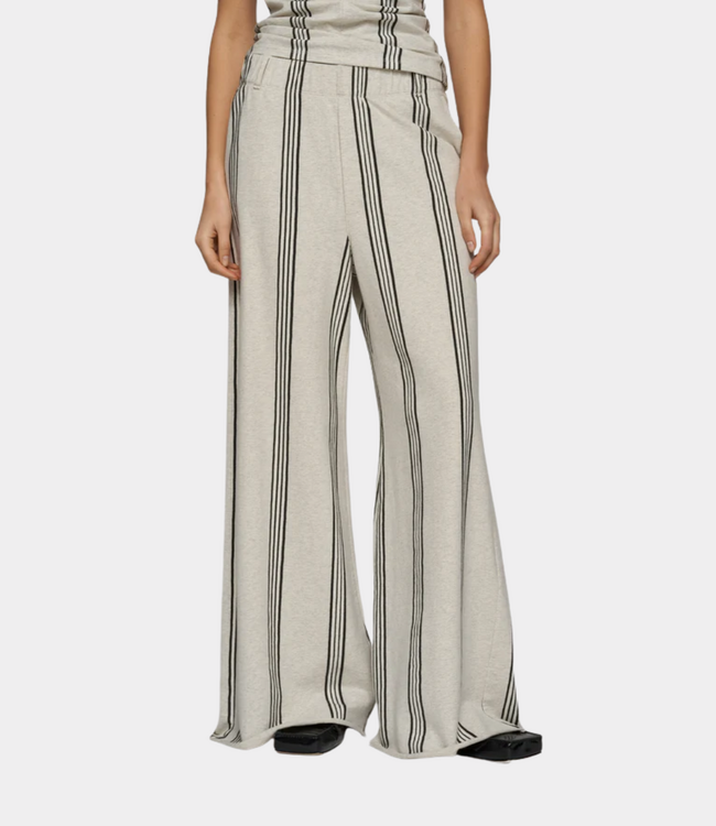 10Days Wide leg jogger stripes soft white melee