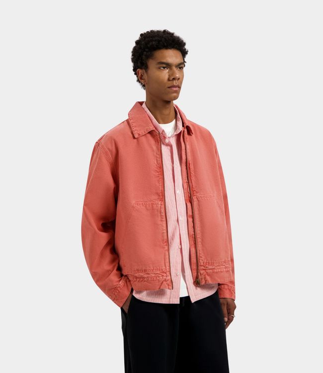 Olaf Washed canvas jacket burnt coral