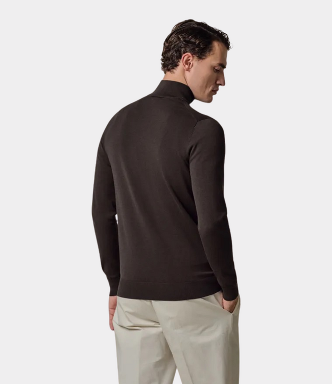 Profuomo Pullover half zip dark brown
