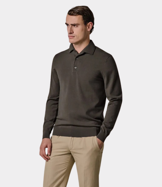 Profuomo Polo one piece ls brown