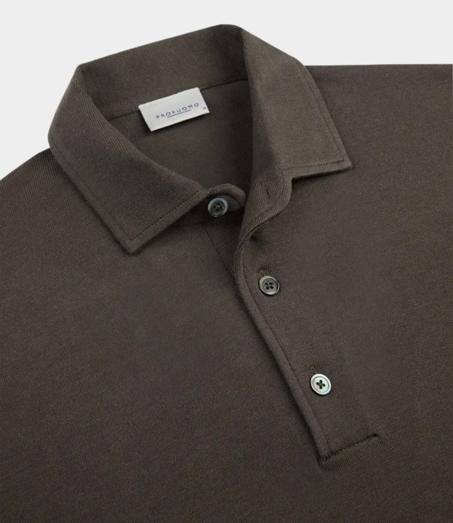 Profuomo Polo one piece ls brown
