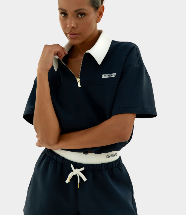 The Lola Club Millie polo tee navy