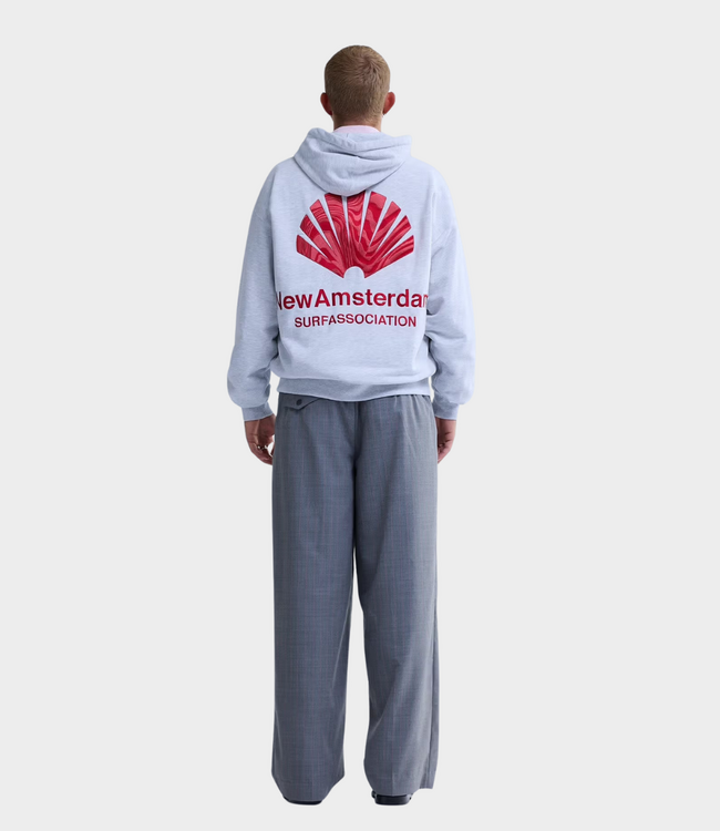 New Amsterdam Logo hoodie ash/poppy red