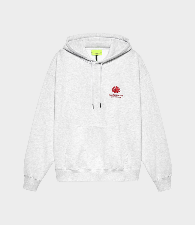 New Amsterdam Logo hoodie ash/poppy red