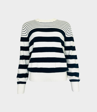 TWNS Round neck jumper off white navy