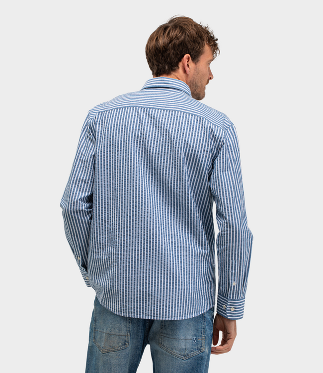 Butcher of Blue Neale Stripe Shirt Alaska Blue