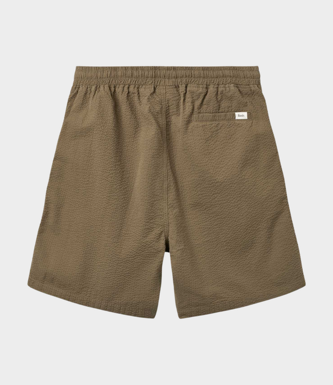 Foret hush seersucker shorts stone