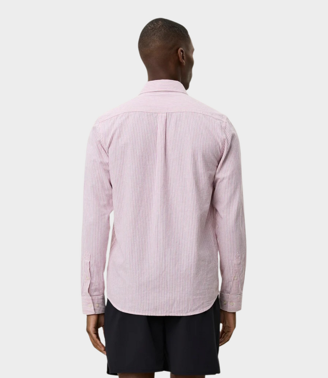 Les Deux konrad stripe cotton linen shirt crocus pink